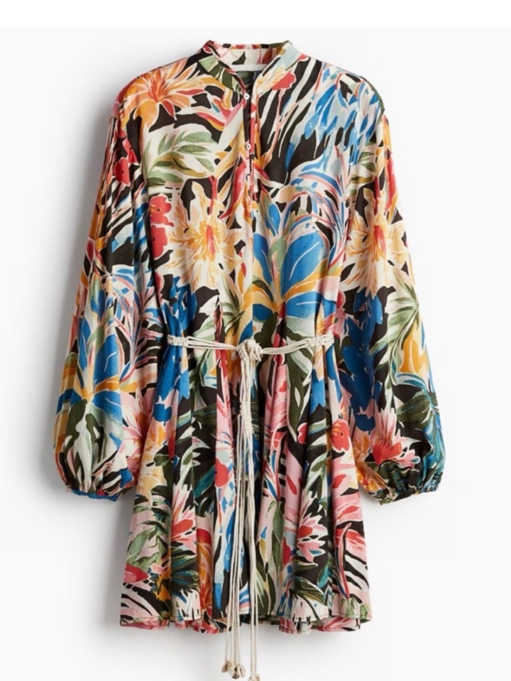 H&M Floral MacarmeTie-Belt Dress